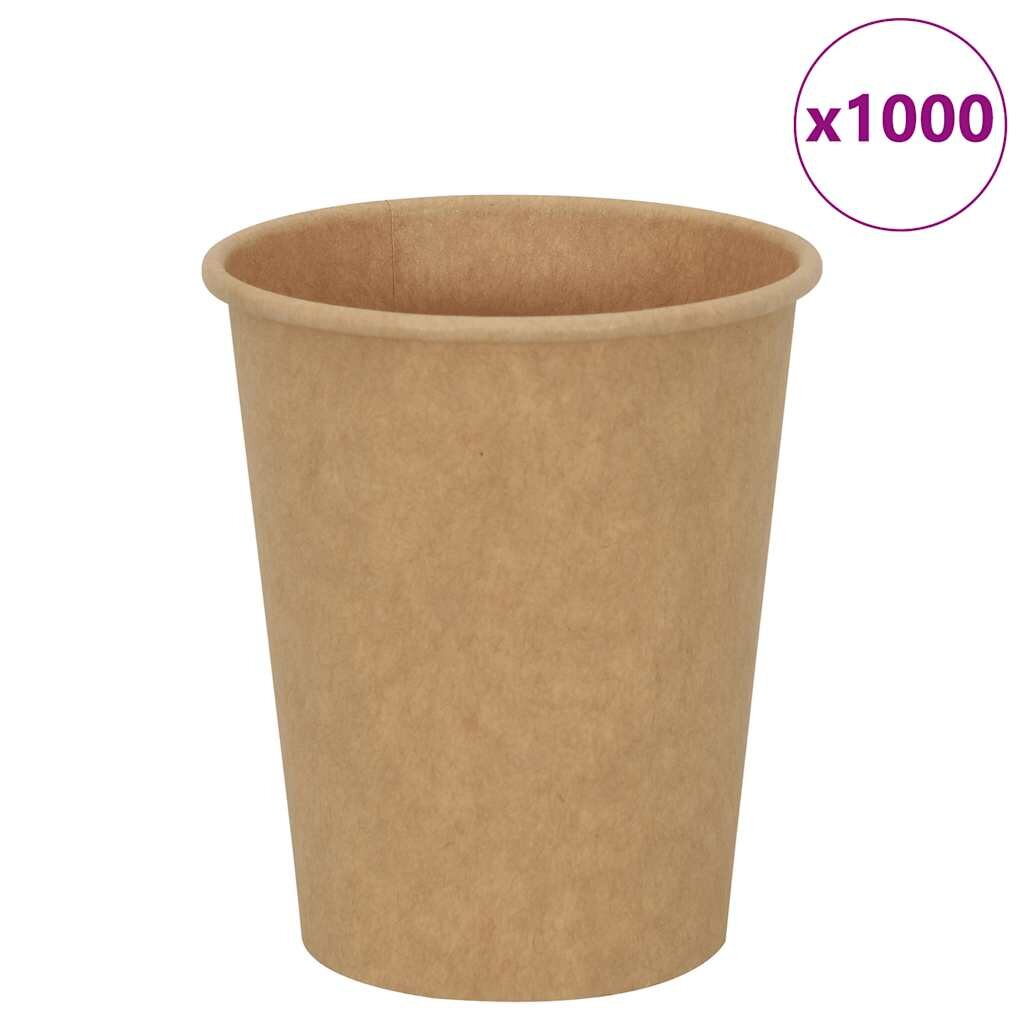 vidaXL Papierové šálky na kávu 1000 ks 8oz 200ml hnedá