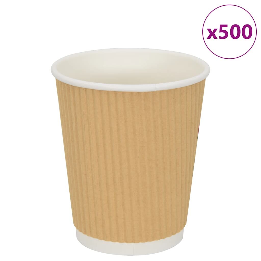 vidaXL Papierové šálky na kávu 500 ks 8oz 200ml hnedá