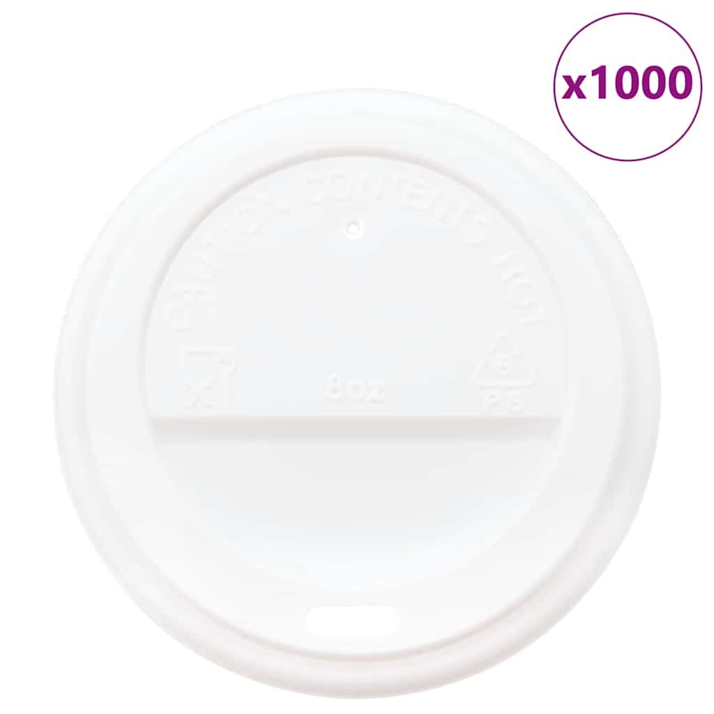 vidaXL Papierové viečka na šálky kávy Ø80 mm 8oz 1000 ks biely plast