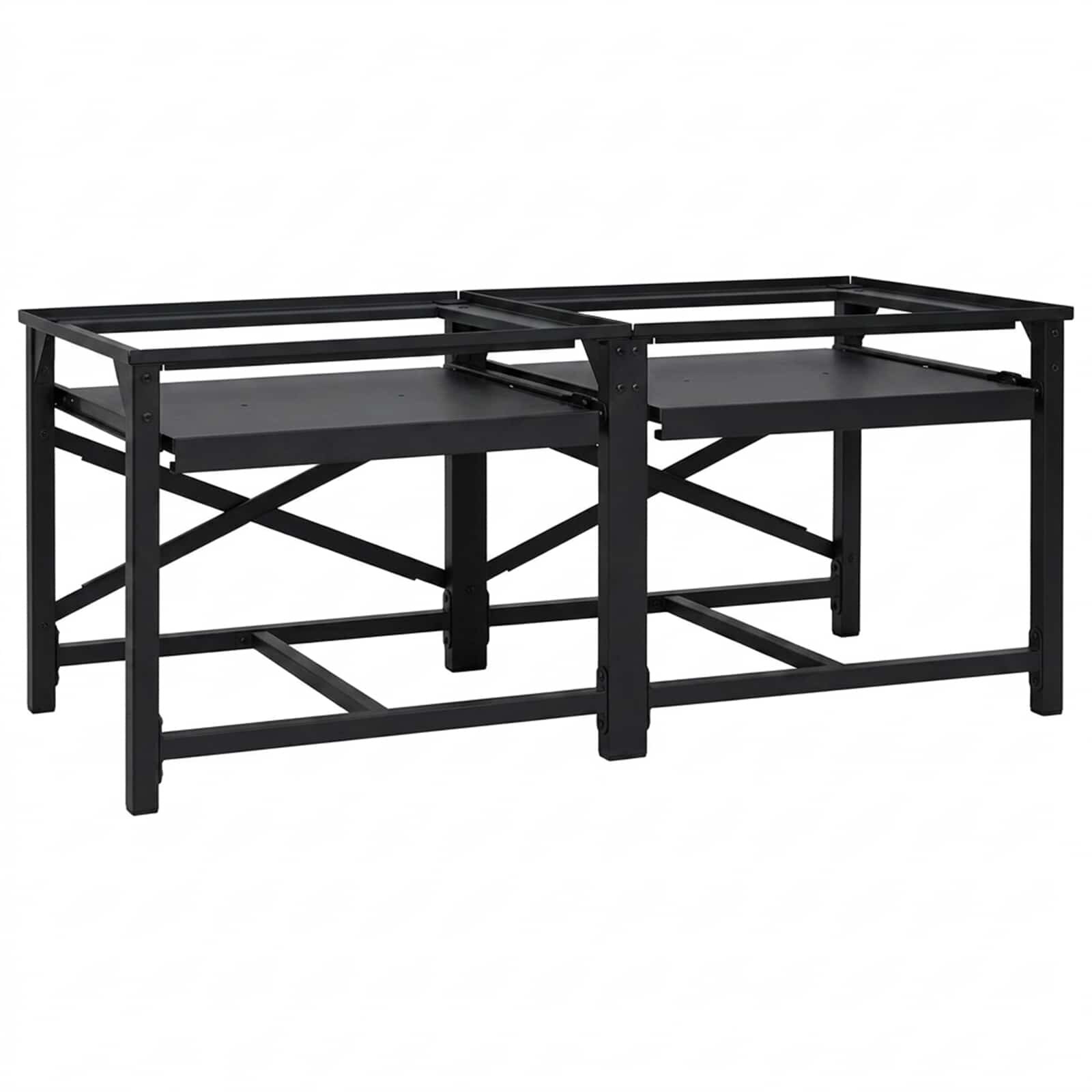 vidaXL Pedestal na práčku 2 ks Čierny 120 x 56 x 52 cm Oceľ