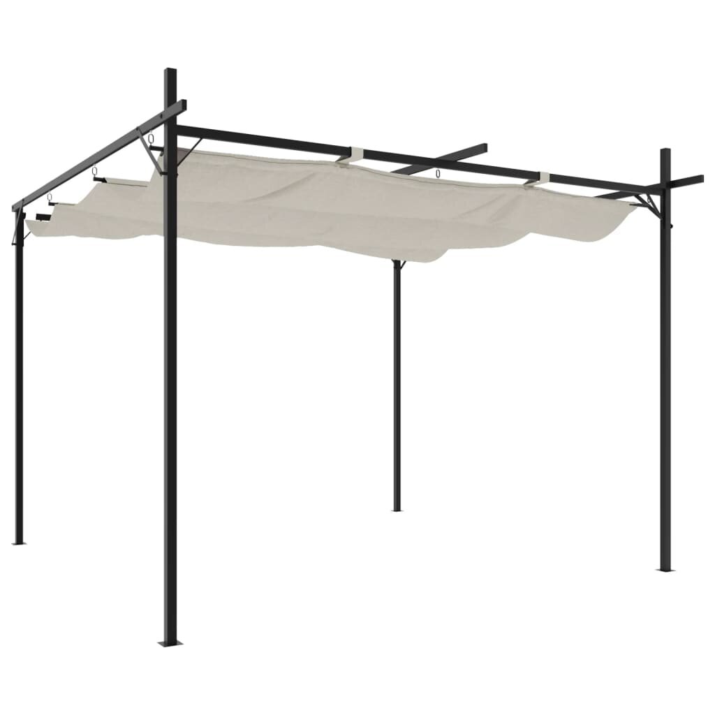 vidaXL Pergola so zaťahovacou strechou krémová 295x292x230 cm
