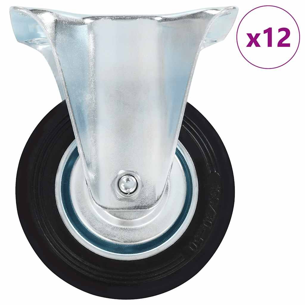 vidaXL Pevné kolieska 12 ks 100 mm