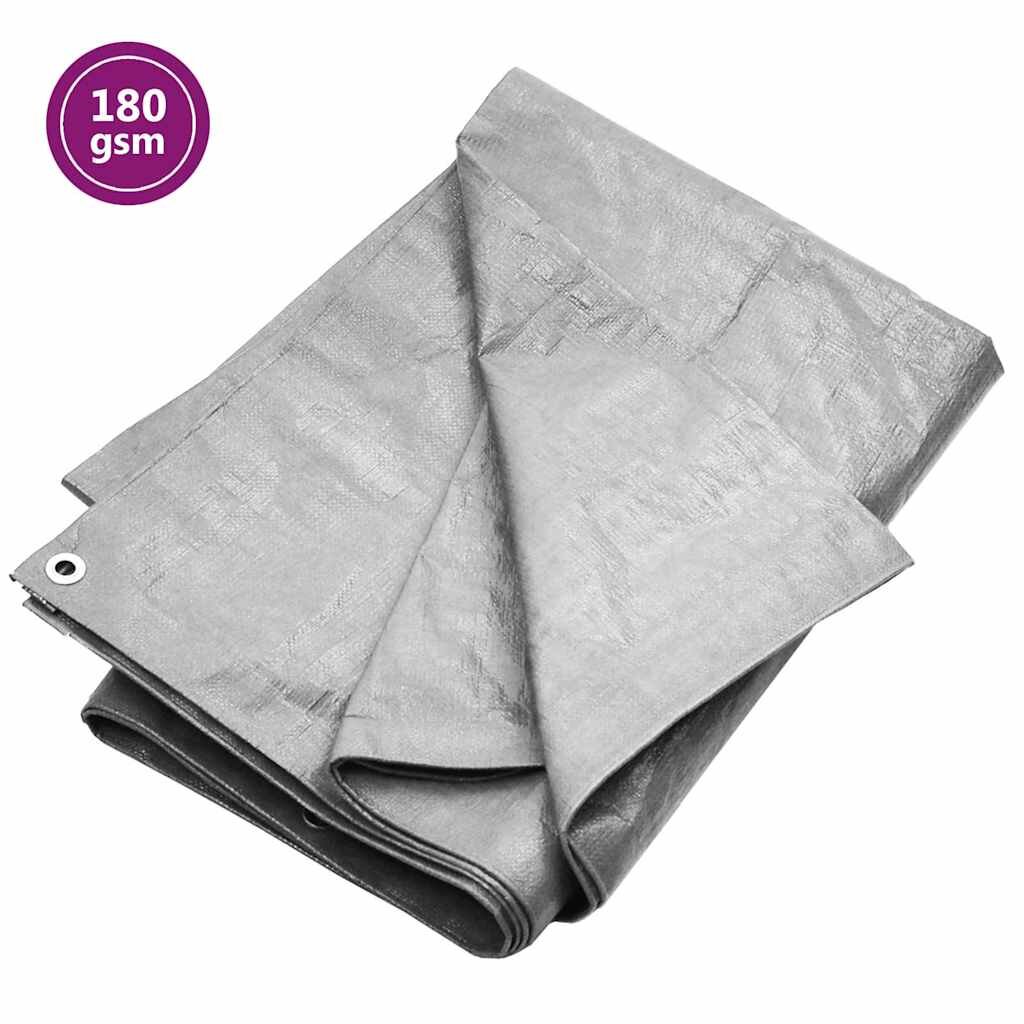 vidaXL Plachta 180 g/m² 3x6 m sivá HDPE