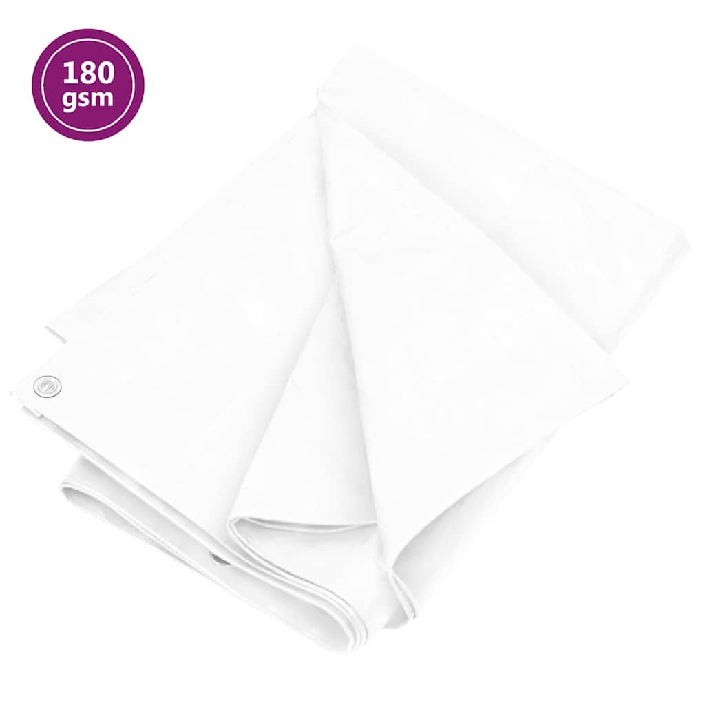 vidaXL Plachta 180 g/m² 4x6 m biela HDPE