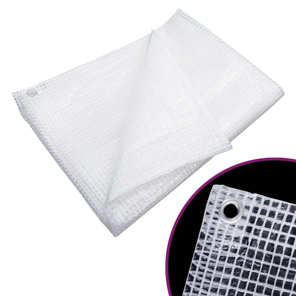 vidaXL Plachta Leno 140 g/m² 4x5 m biela