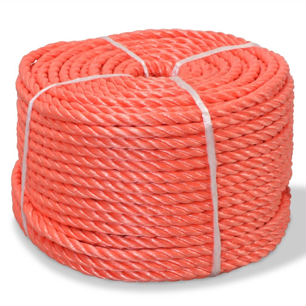 vidaXL Pletené lano polypropylénové 10 mm 500 m oranžové