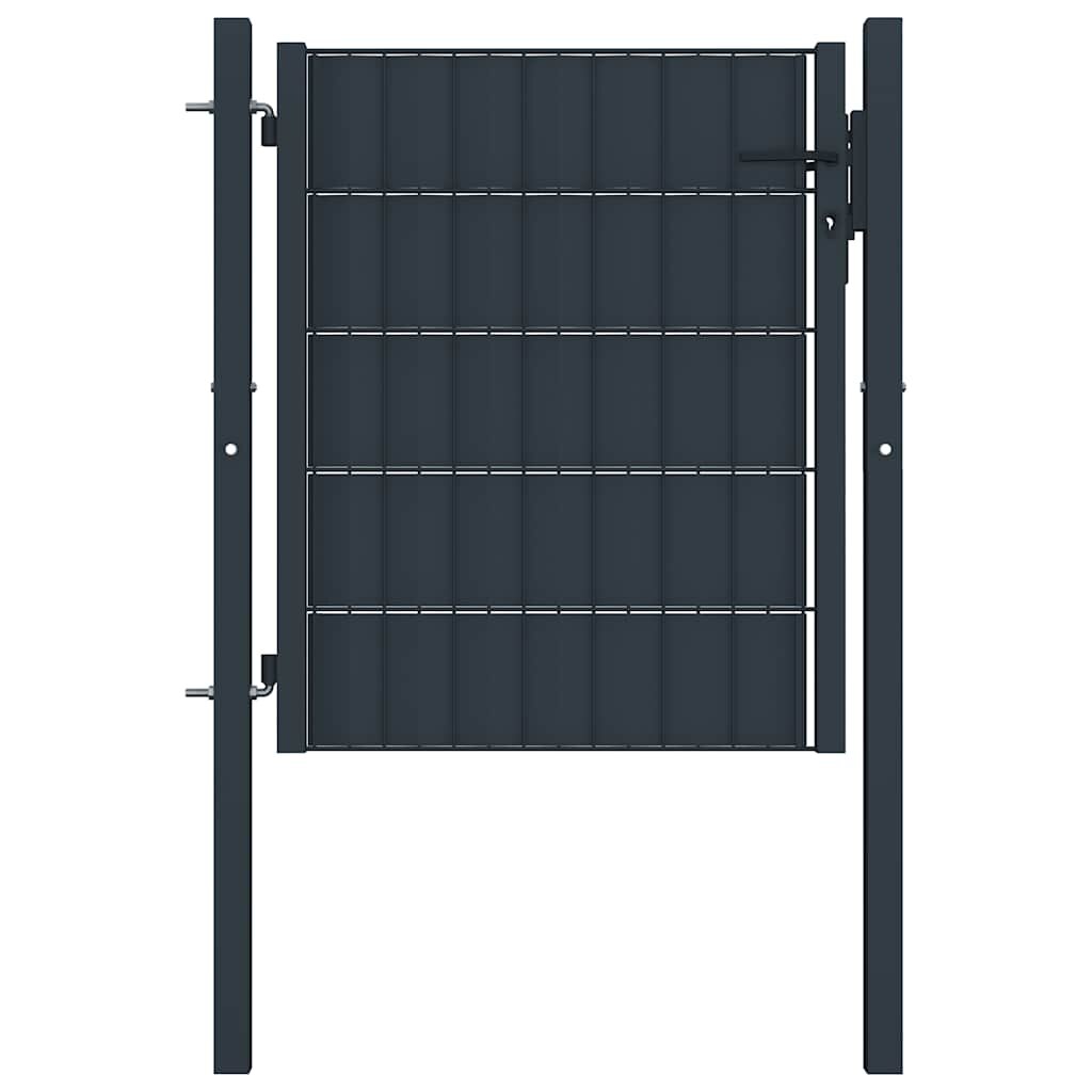 vidaXL Plotová brána PVC a oceľ 100x100 cm antracitová
