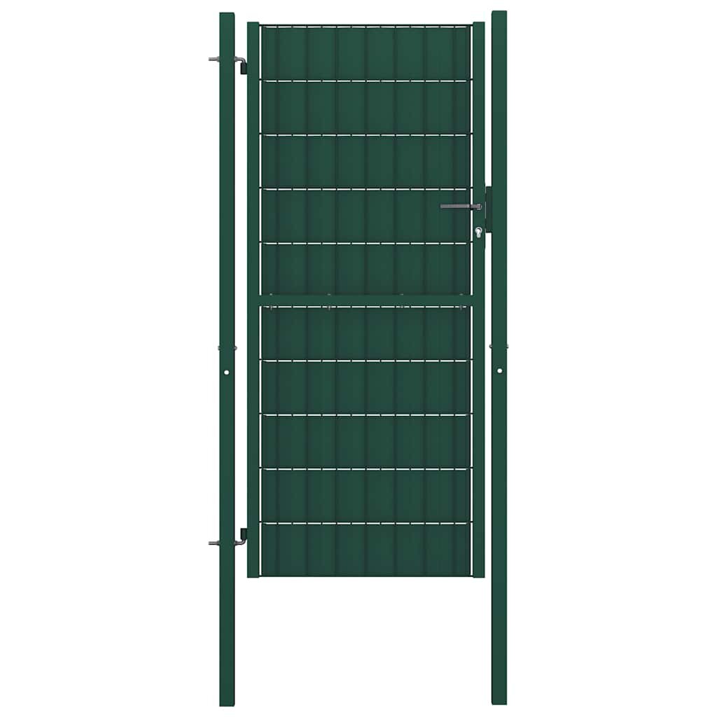 vidaXL Plotová brána PVC a oceľ 100x204 cm zelená