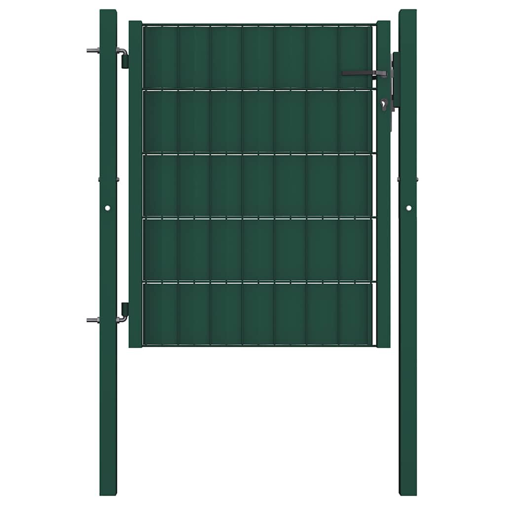 vidaXL Plotová brána PVC a oceľ 100x81 cm zelená