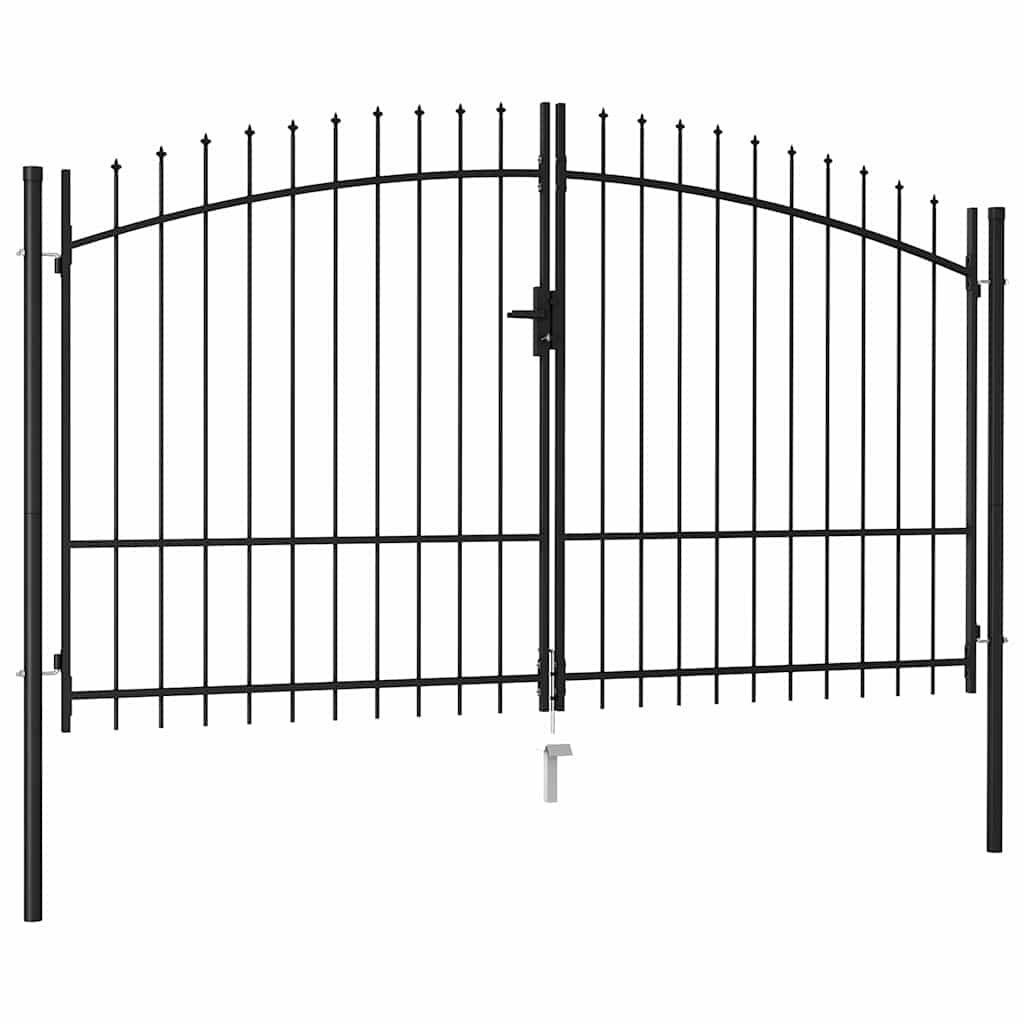 vidaXL Plotová brána Woerden s dvojitými dverami a hrotovým vrchom 2995x2495 cm