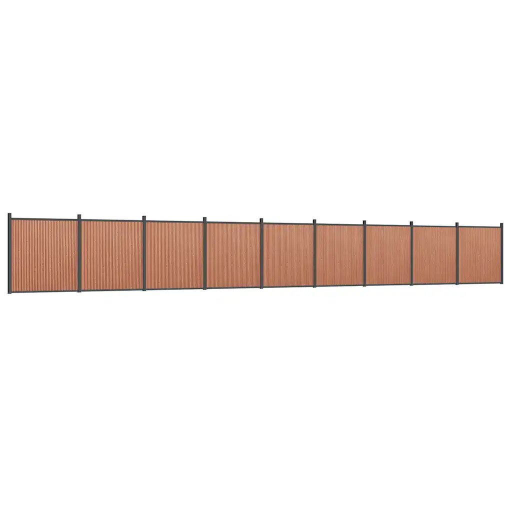 vidaXL Plotový panel hnedý 1564x186 cm WPC