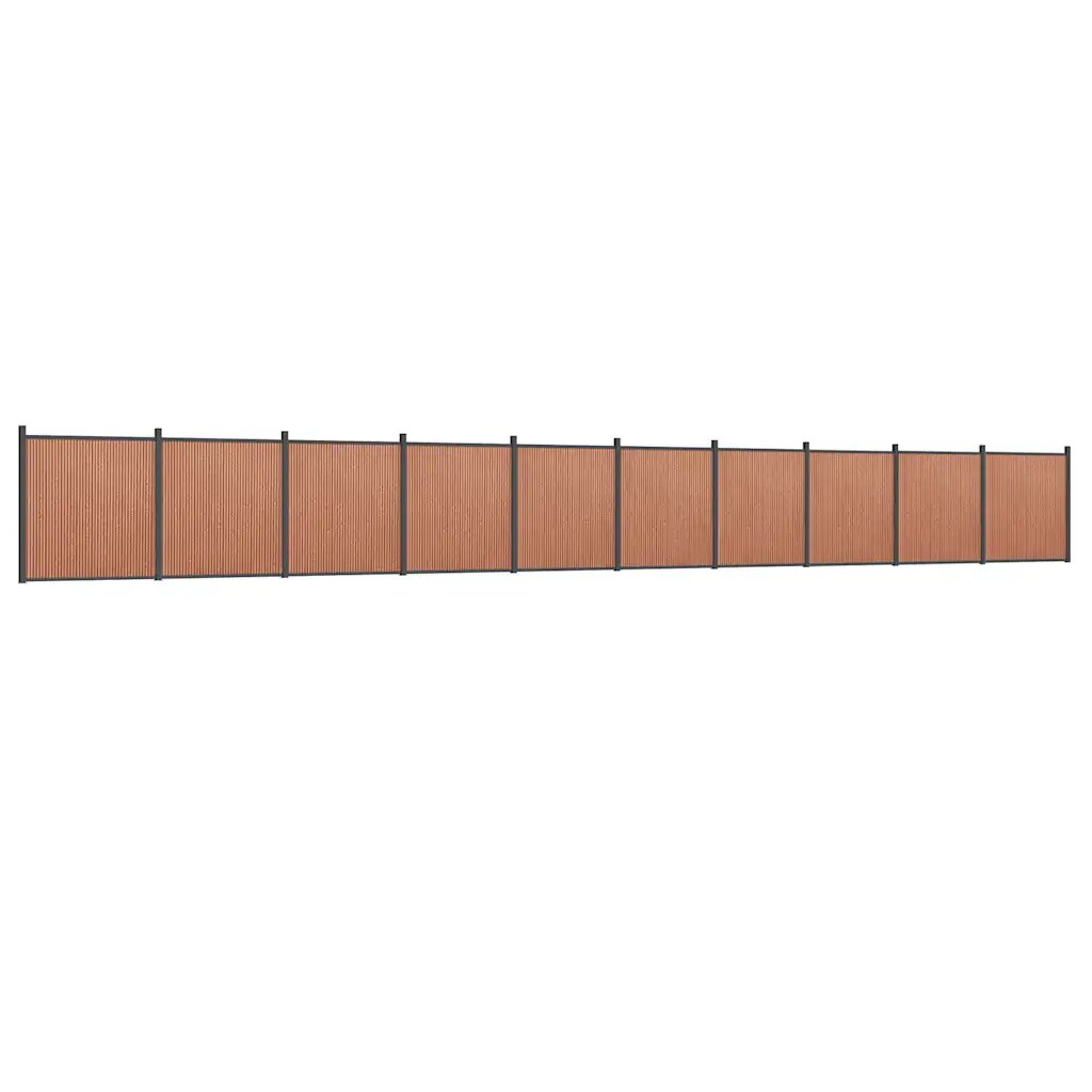 vidaXL Plotový panel hnedý 1737x186 cm WPC