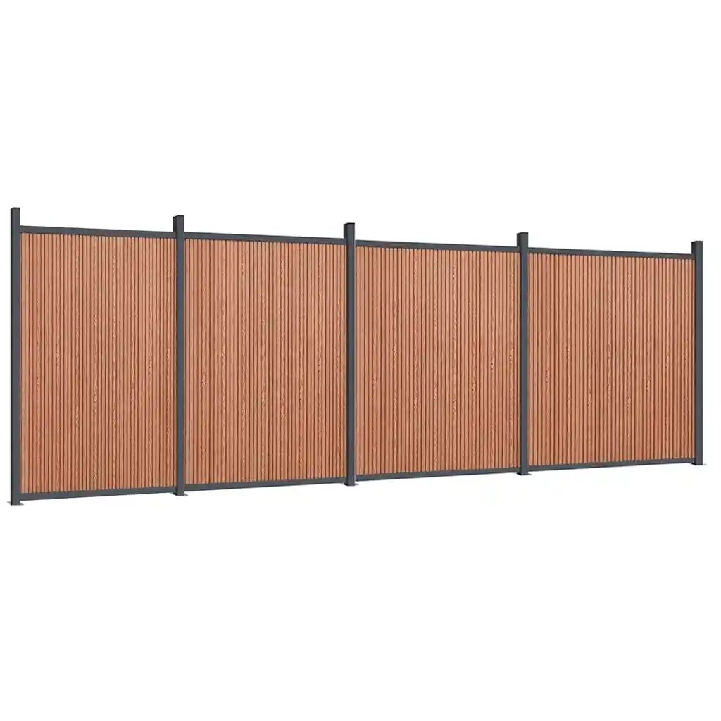 vidaXL Plotový panel hnedý 699x186 cm WPC