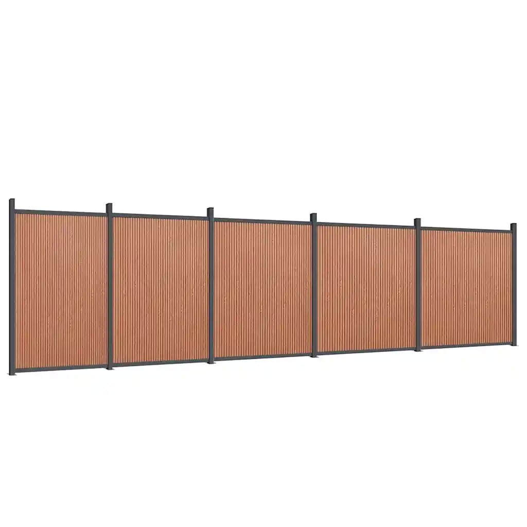vidaXL Plotový panel hnedý 872x186 cm WPC