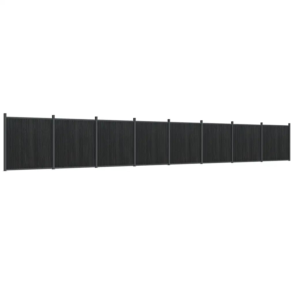 vidaXL Plotový panel sivý 1391x186 cm WPC
