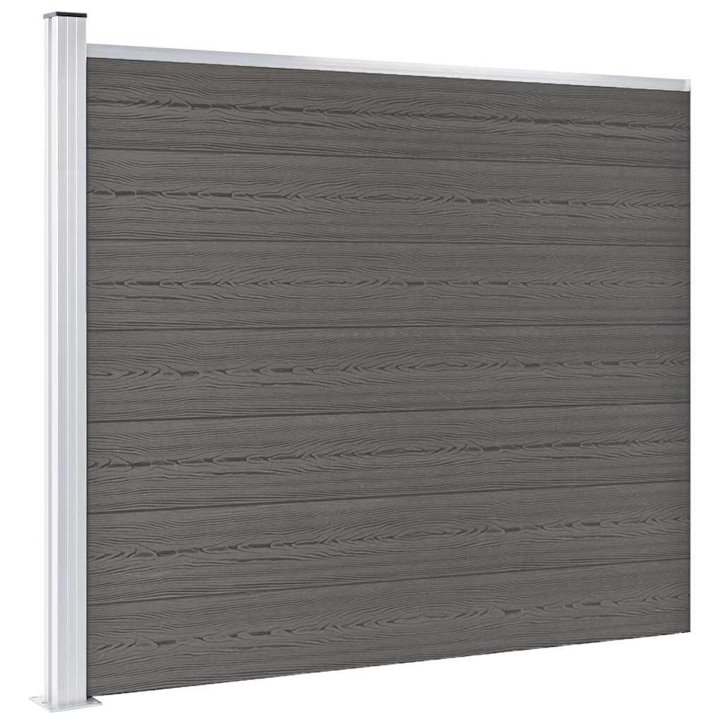 vidaXL Plotový panel WPC 175x146 cm sivý