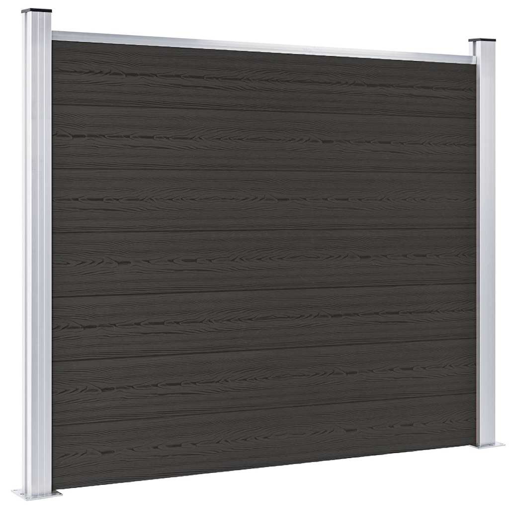 vidaXL Plotový panel WPC 180x146 cm čierny