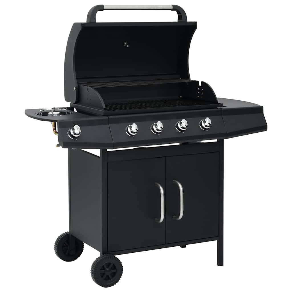 vidaXL Plynový gril 4+1 varná zóna čierny oceľ