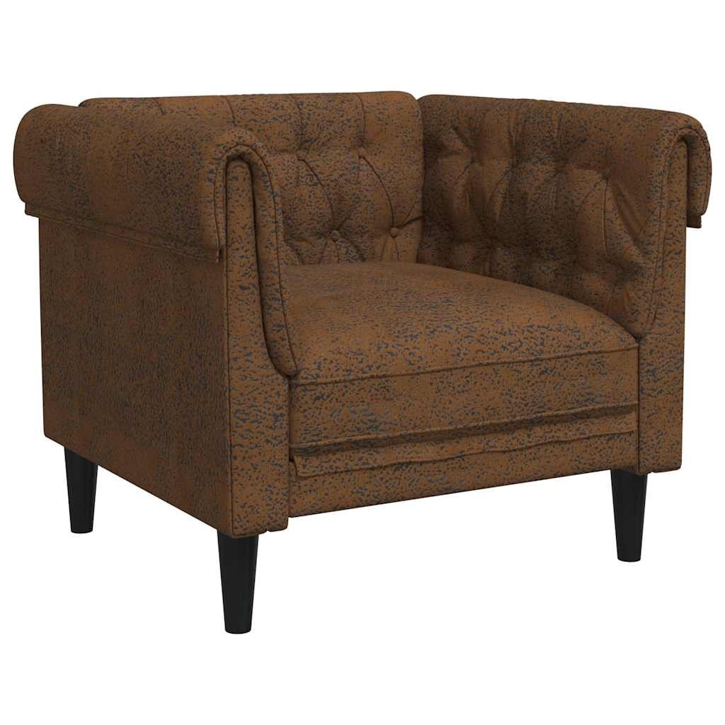 vidaXL Pohovka Chesterfield hnedá látka
