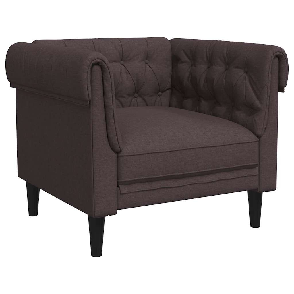 vidaXL Pohovka Chesterfield tmavosivá látka
