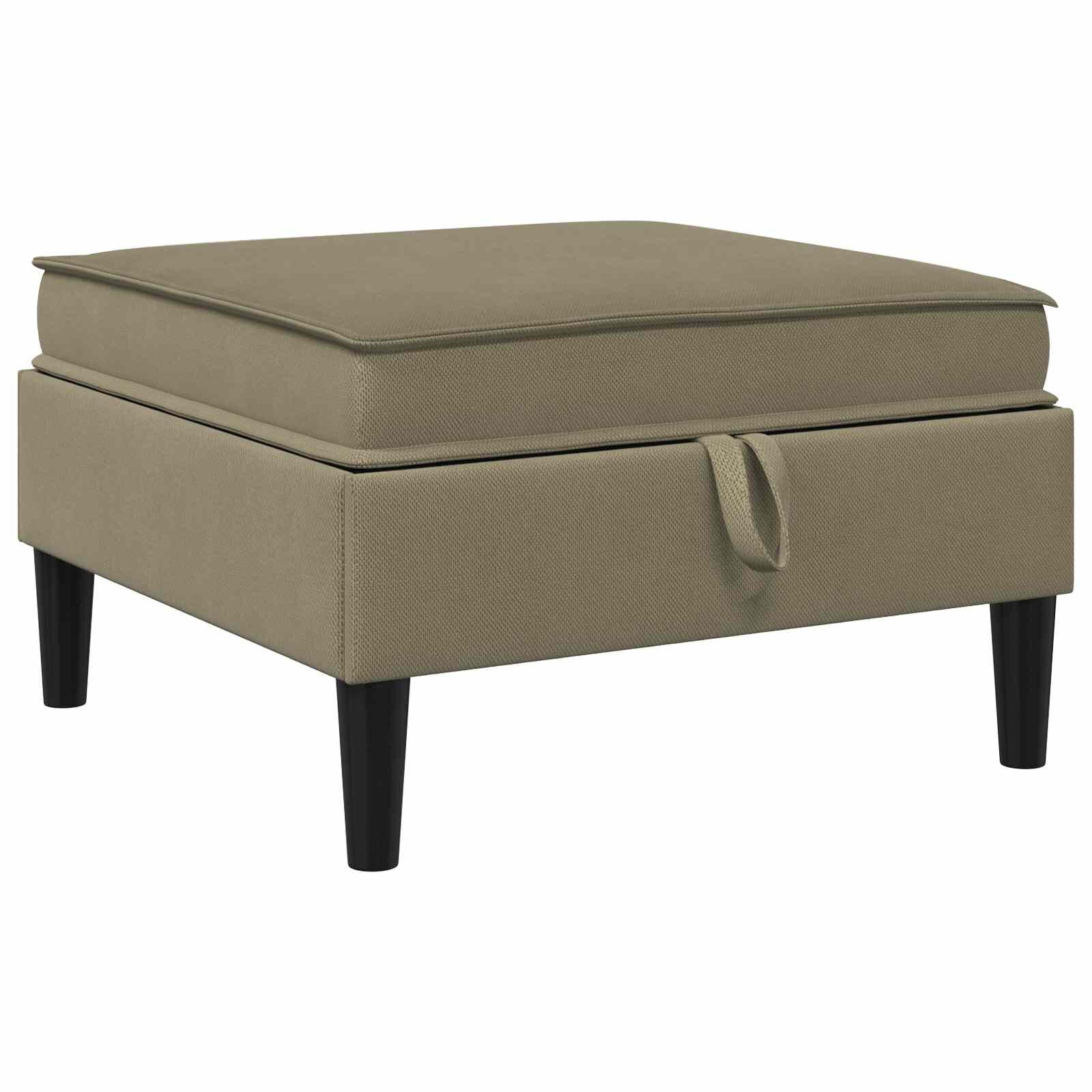 vidaXL Pohovková taburetka s úložným priestorom Khaki 70 x 70 x 40 cm