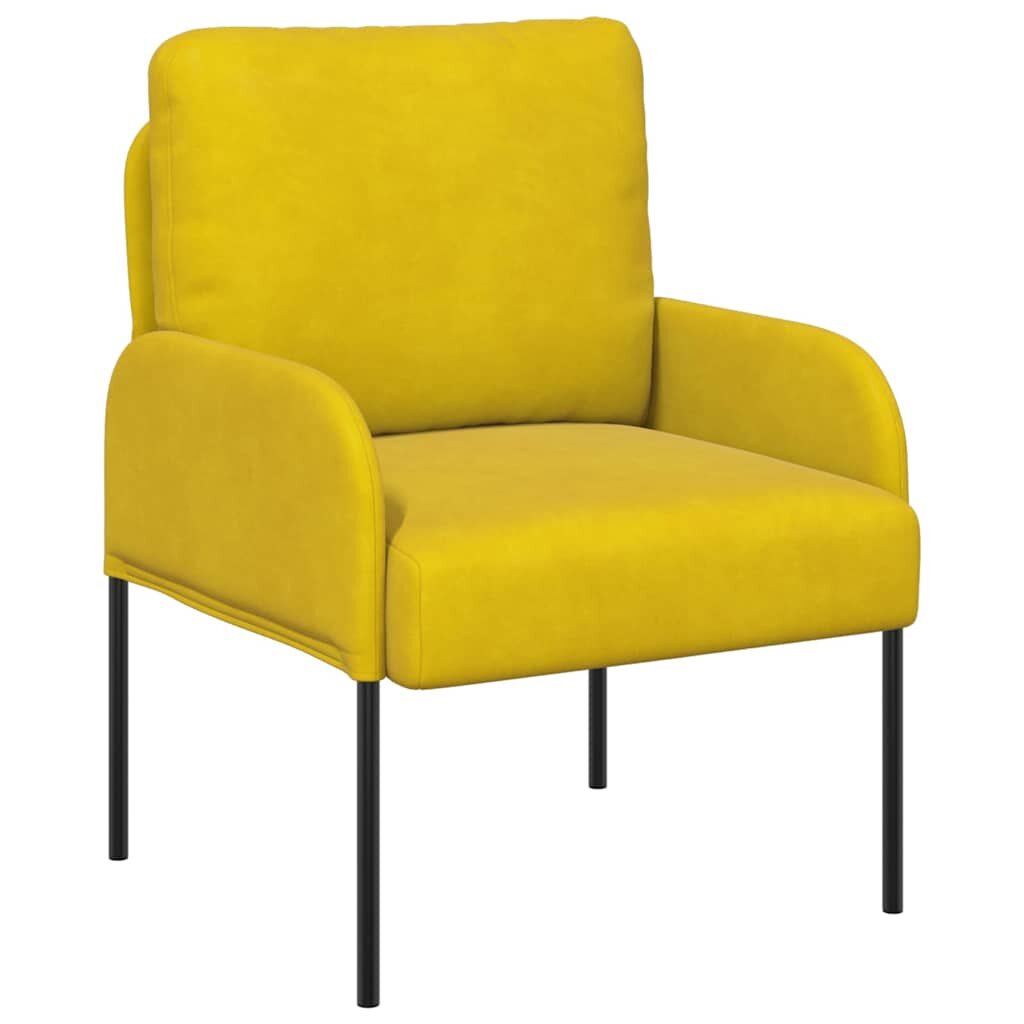 vidaXL Pohovky s vankúšom 55cm Žltá Preglejka