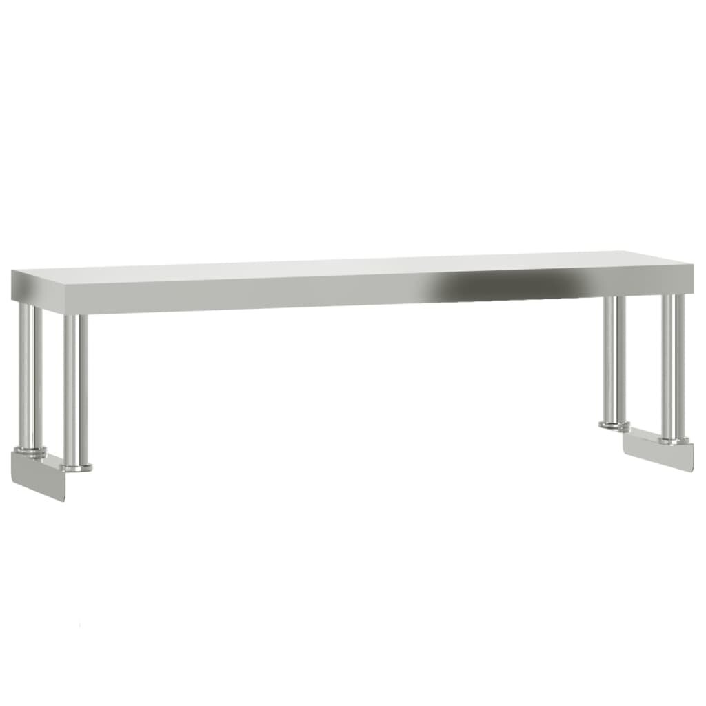 vidaXL Polica na pracovný stôl 110x30x35 cm nehrdzavejúca oceľ