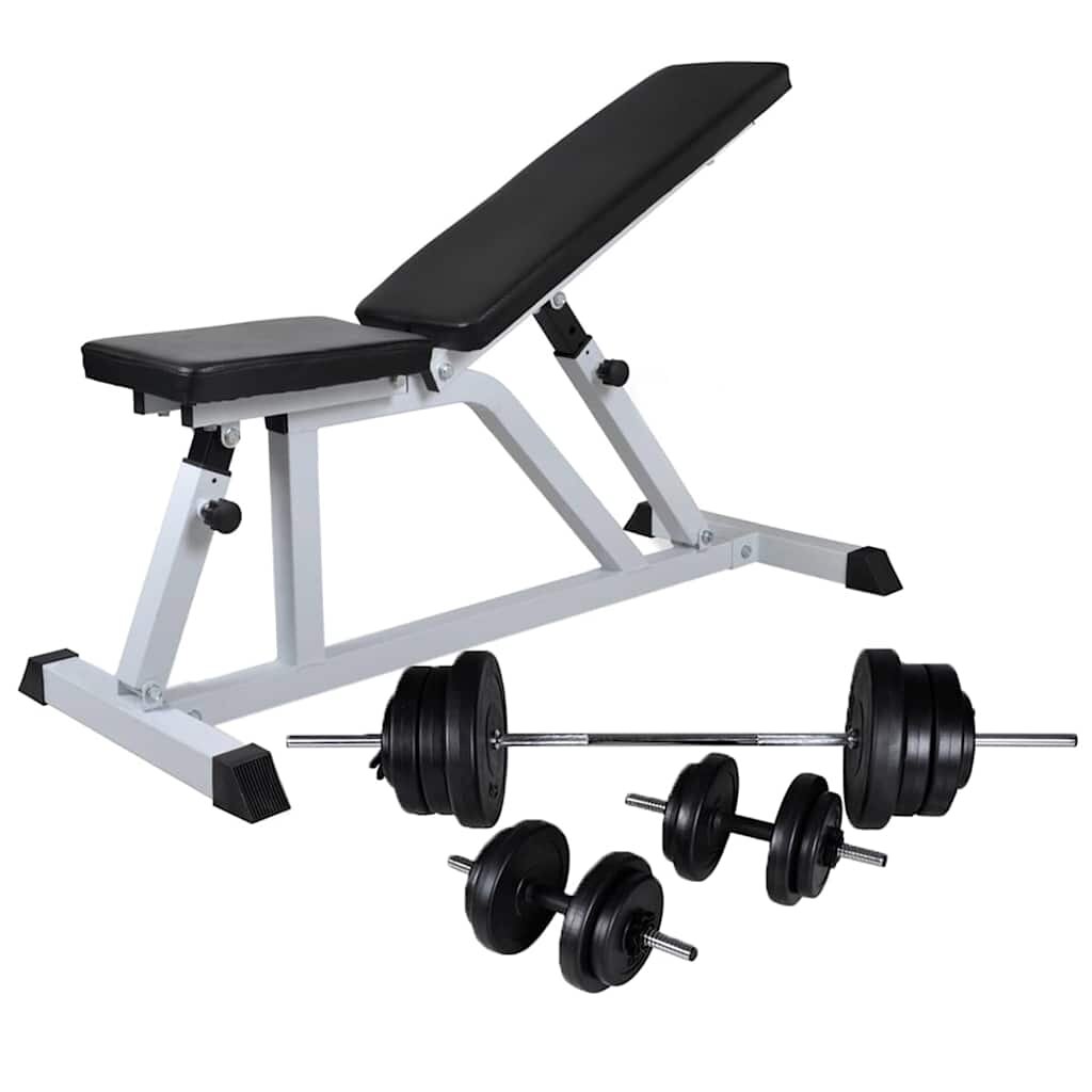 vidaXL Posilňovacia lavica jednoručné a obojručné činky 605 kg