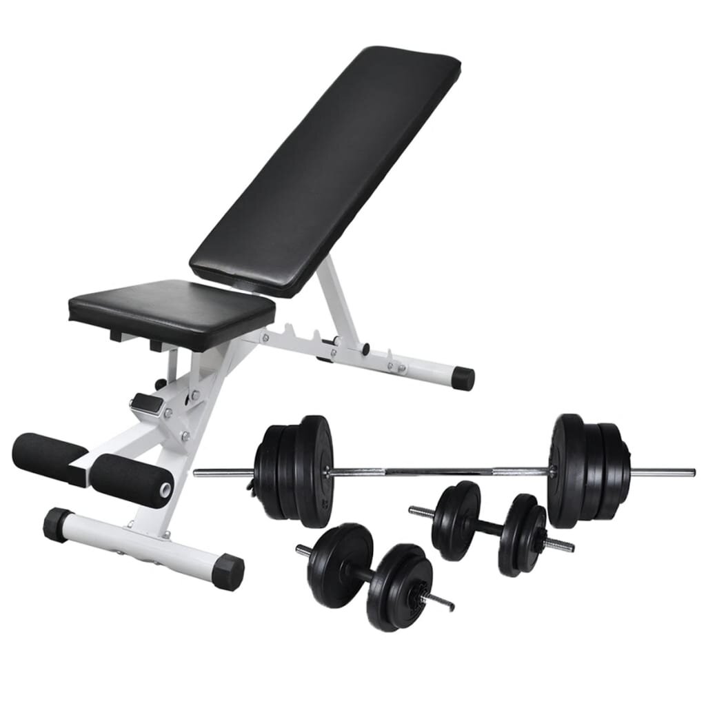 vidaXL Posilňovacia lavica jednoručné a obojručné činky 605 kg