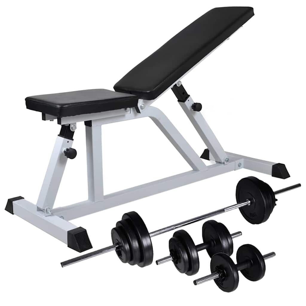 vidaXL Posilňovacia lavica so sadou činiek barbell a dumbbell 305 kg