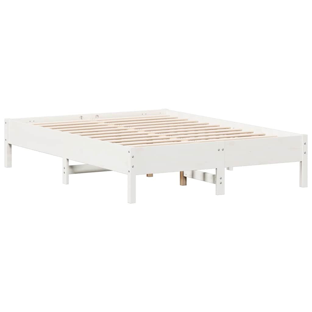 vidaXL Posteľ bez matraca biela 140x190 cm masívna borovica