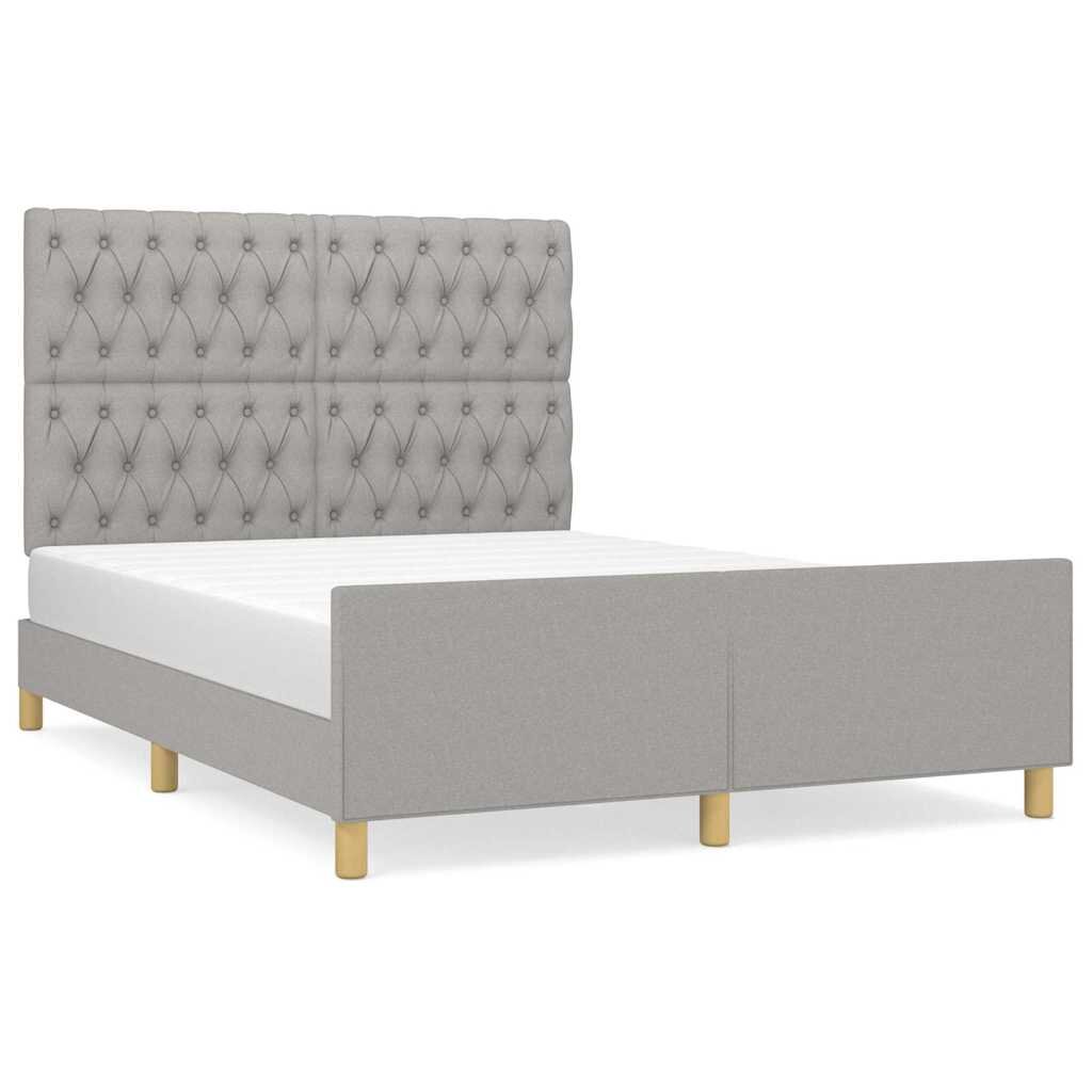 vidaXL Posteľ bez matraca bledosivý 140x190 cm látka