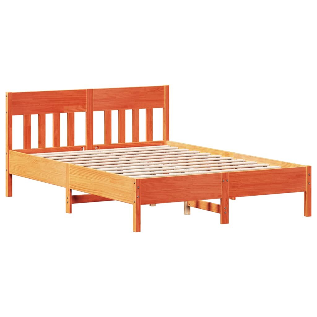 vidaXL Posteľ bez matraca voskovo hnedá 120x190 cm masívna borovica