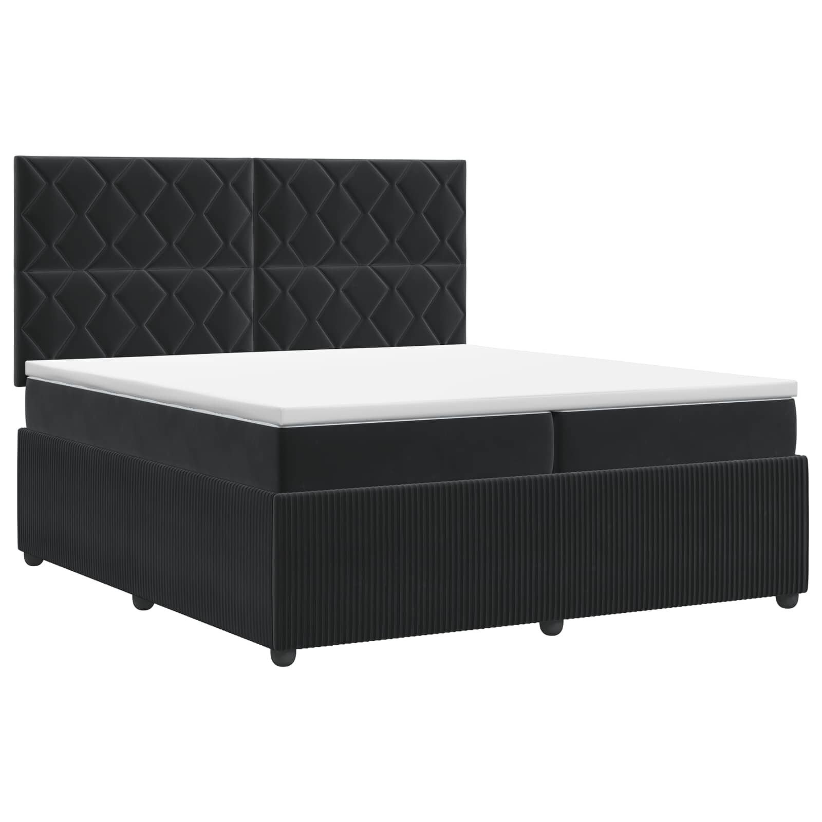 vidaXL Posteľ boxspring s matracom Čierna 200 x 200 cm Zamat