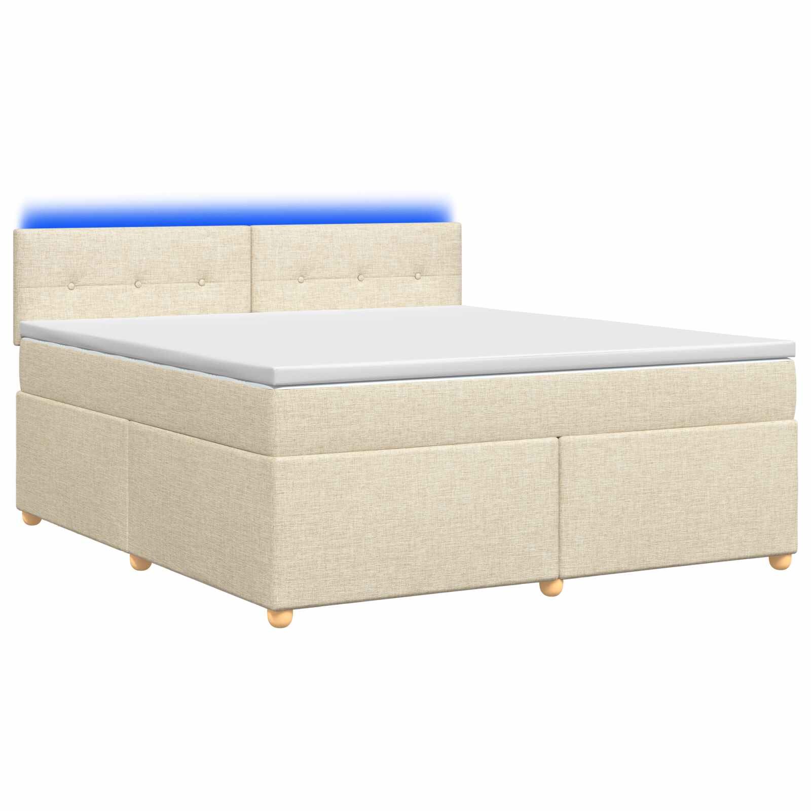 vidaXL Posteľ boxspring s matracom Krémová 180 x 200 cm Látka