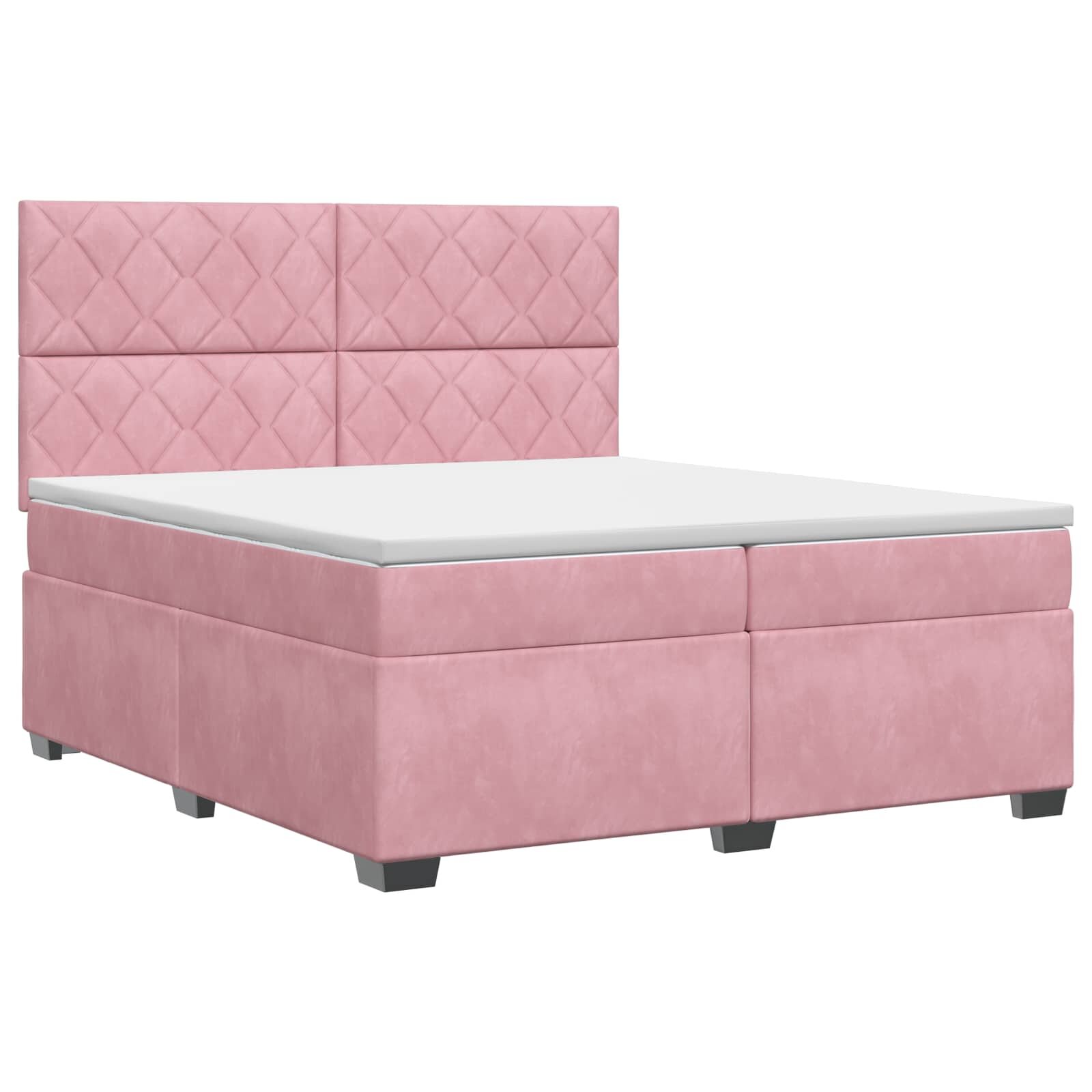 vidaXL Posteľ boxspring s matracom Ružová 200 x 200 cm Zamat