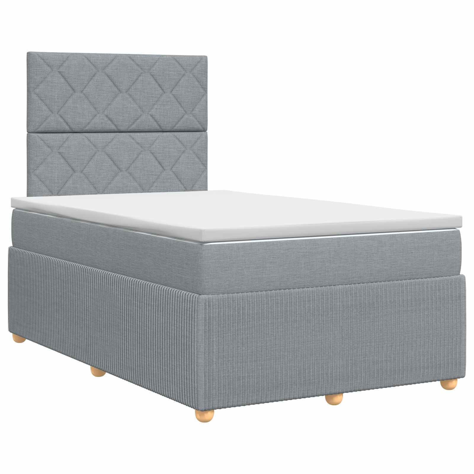 vidaXL Posteľ boxspring s matracom Svetlosivá 120 x 190 cm Látka