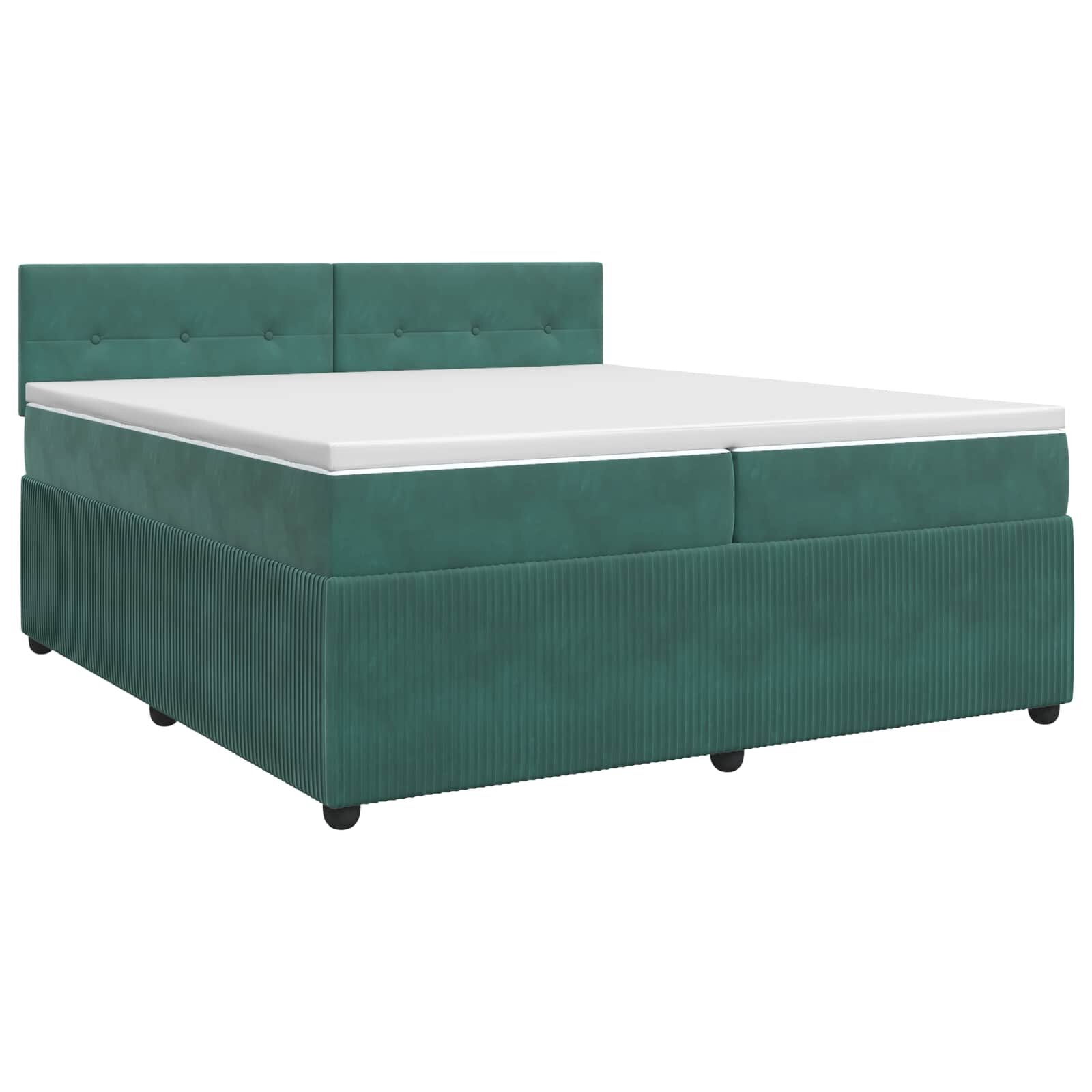 vidaXL Posteľ boxspring s matracom Tmavozelená 200 x 200 cm Zamat