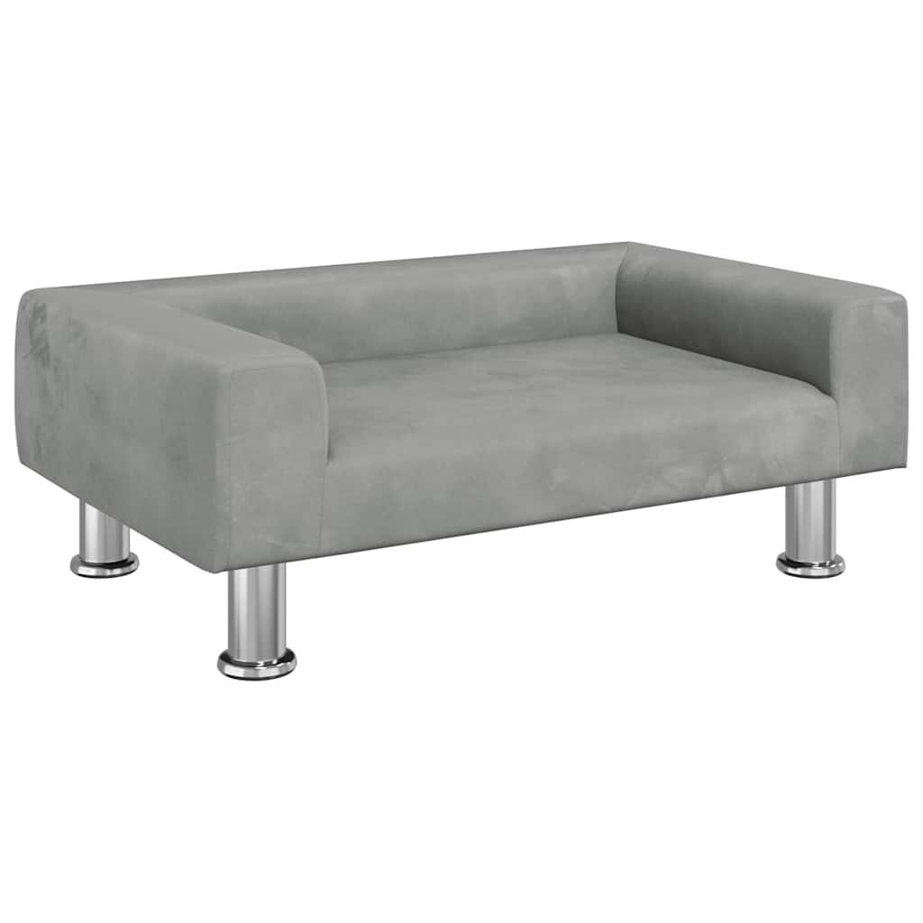 vidaXL Posteľ pre psa bledosivá 70x45x265 cm zamat