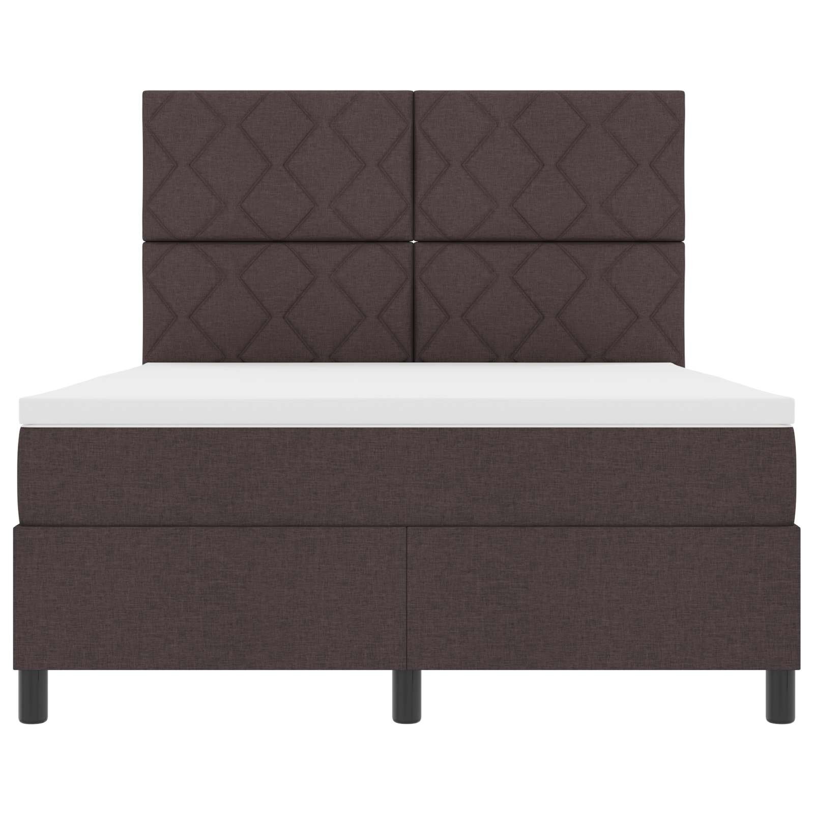 vidaXL Posteľ s pružinovým rámom Tmavo hnedá 160 x 200 cm látka