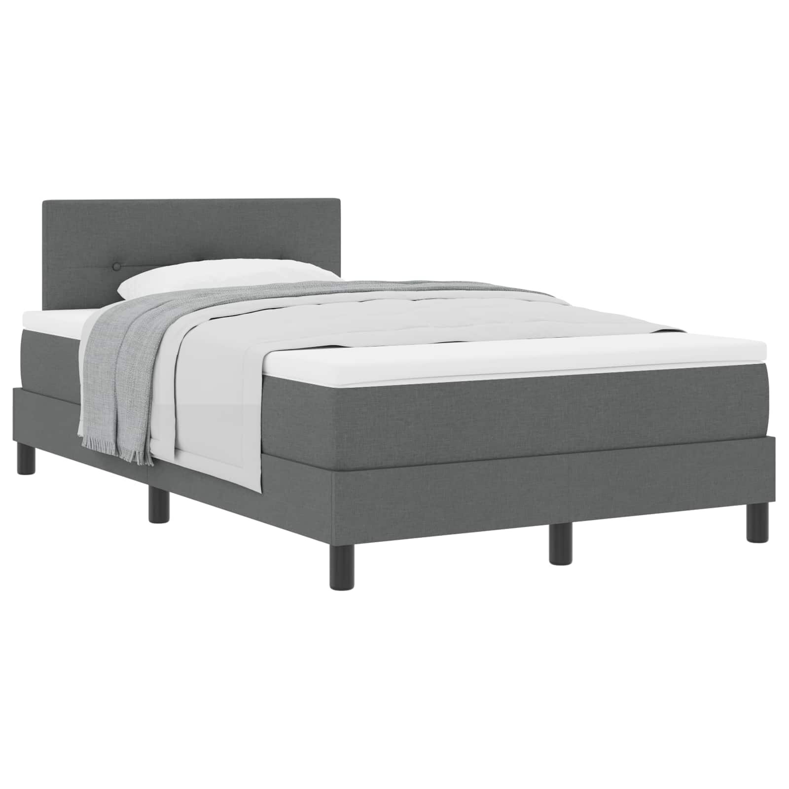 vidaXL Posteľ s pružinovým rámom Tmavo šedá 120 x 190 cm látka