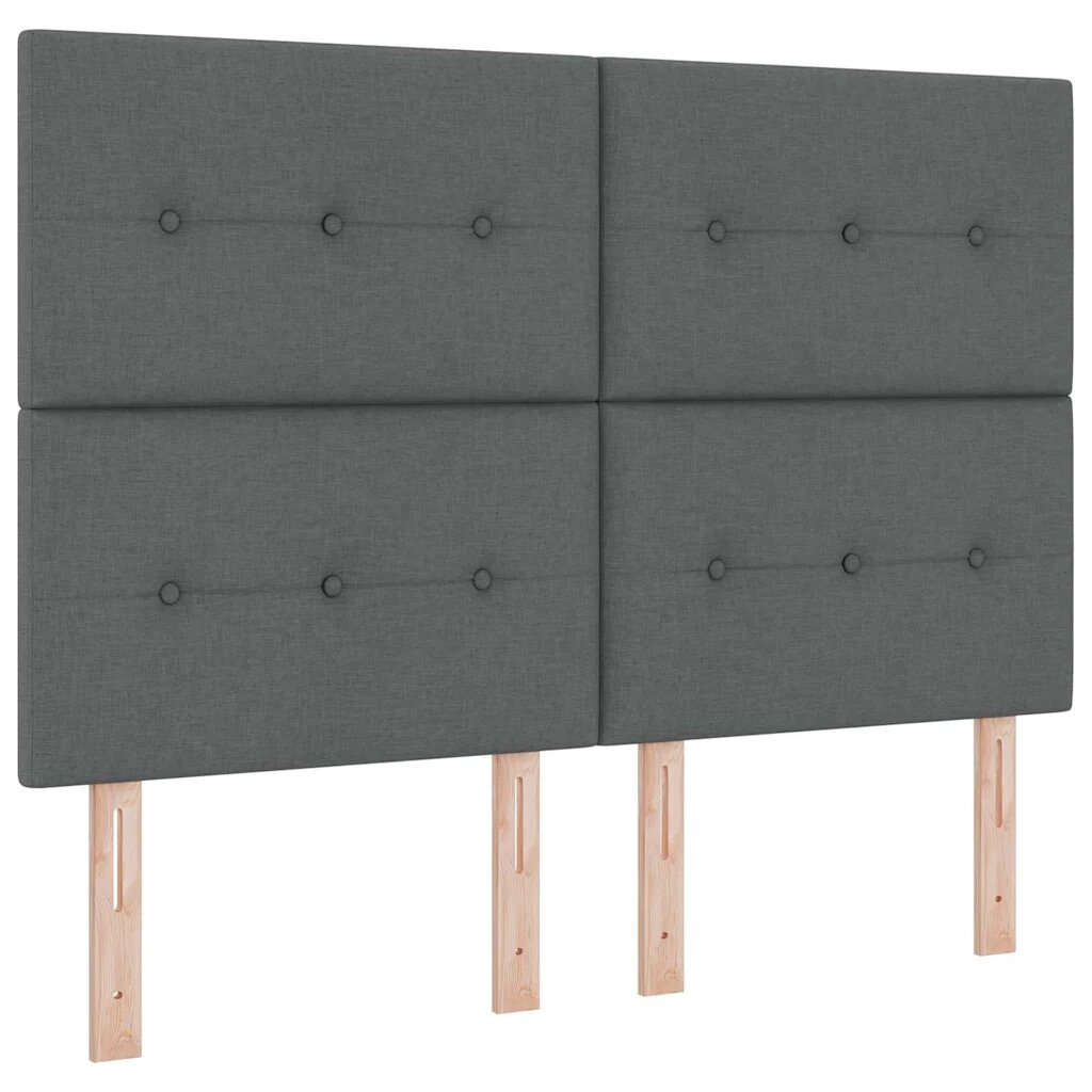 vidaXL Posteľ s pružinovým rámom Tmavo šedá 140 x 200 cm látka