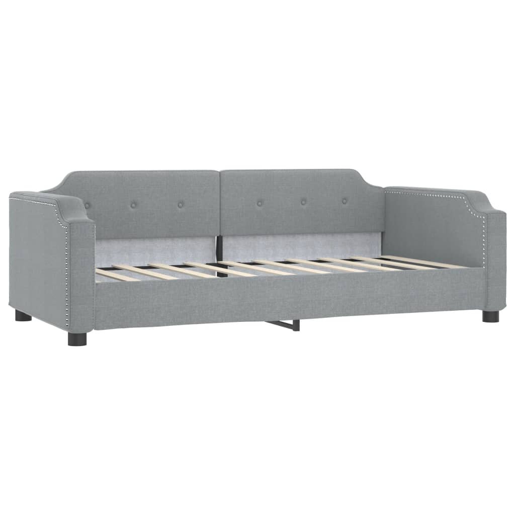 vidaXL Posteľný rám bledosivý 90x200 cm látka