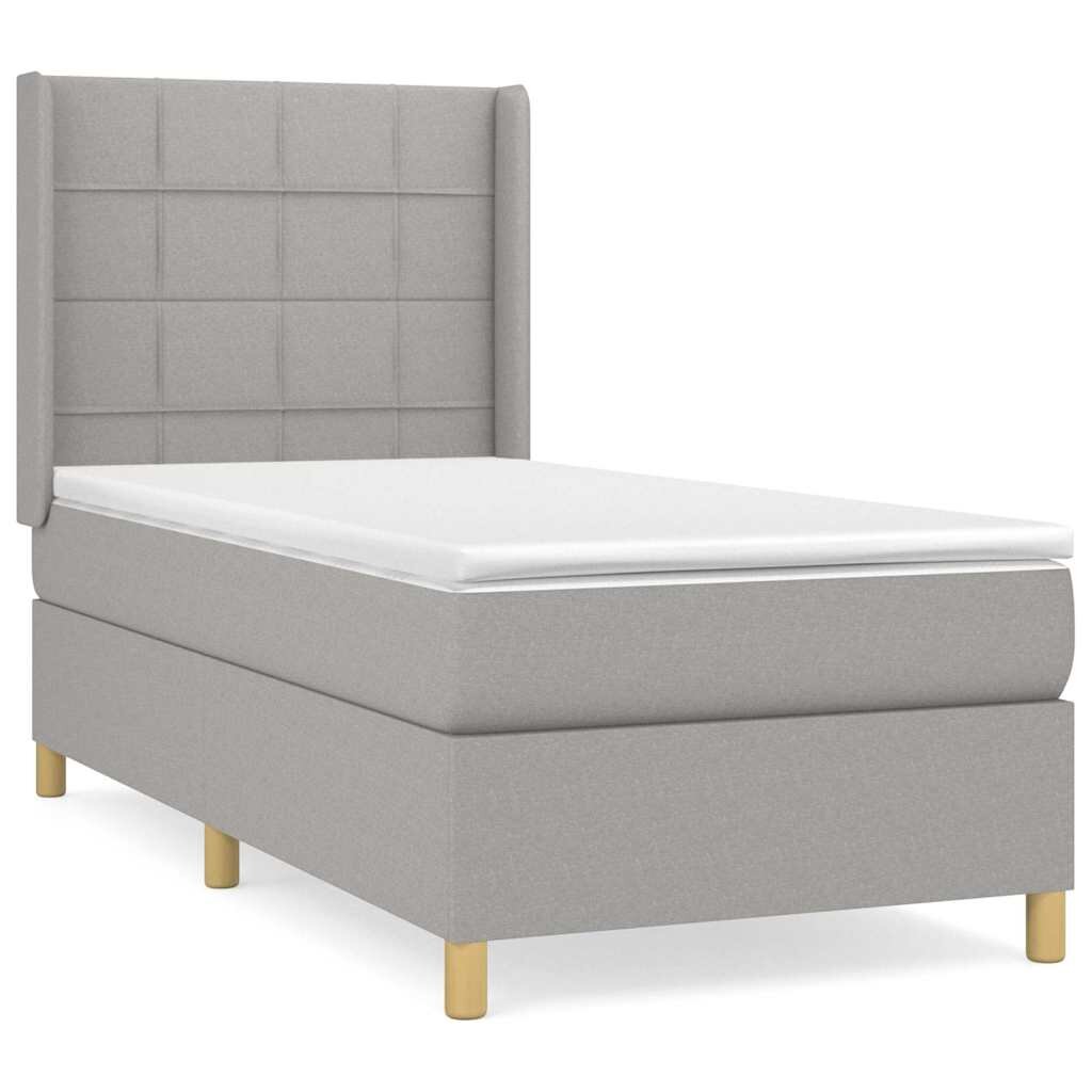vidaXL Posteľný rám boxsping s matracom bledosivý 80x200 cm látka