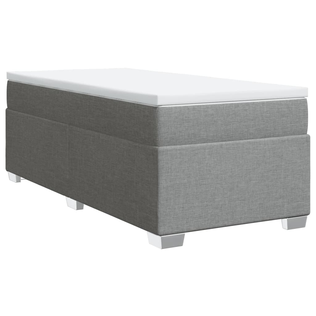 vidaXL Posteľný rám boxsping s matracom bledosivý 90x190 cm látka