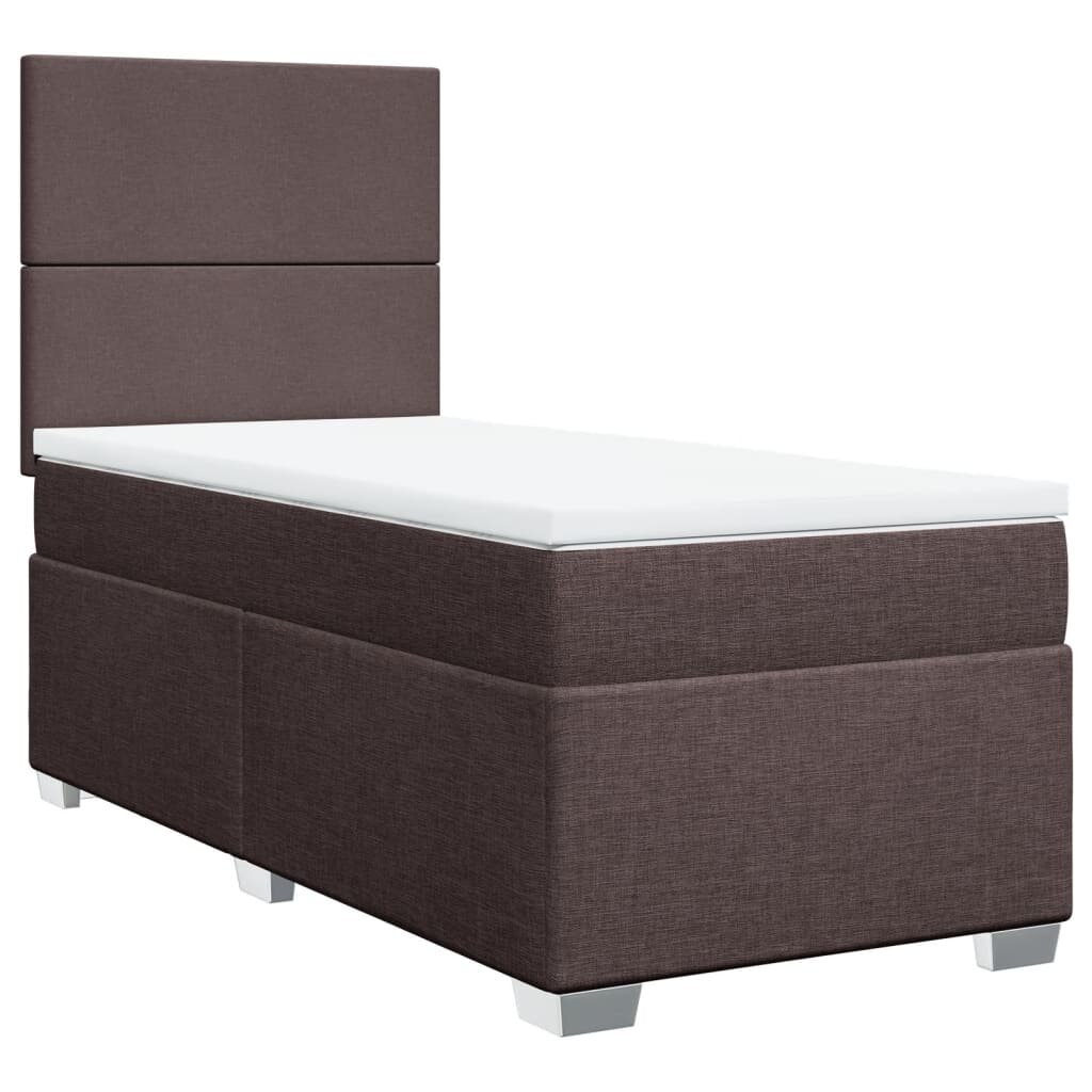 vidaXL Posteľný rám boxsping s matracom hnedý 80x200 cm látka