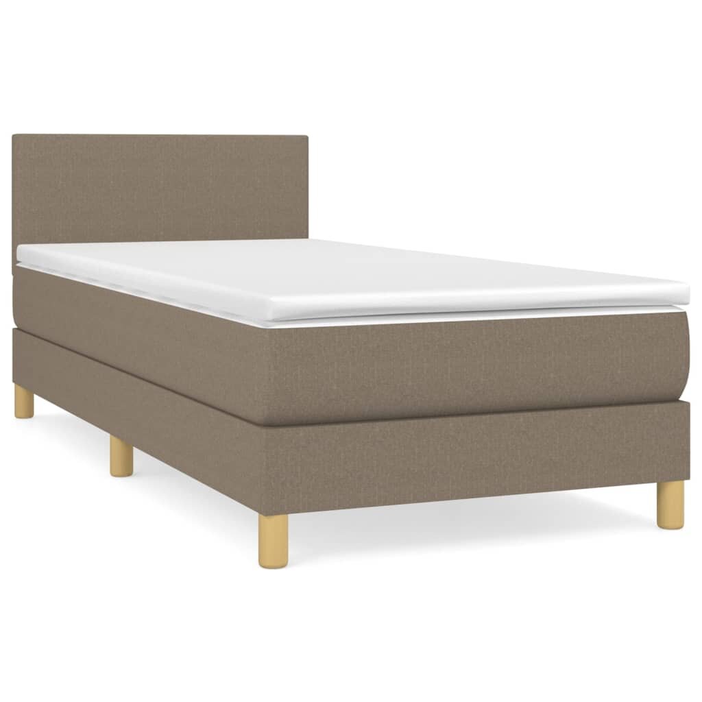 vidaXL Posteľný rám boxsping s matracom sivohnedý 80x200 cm látka