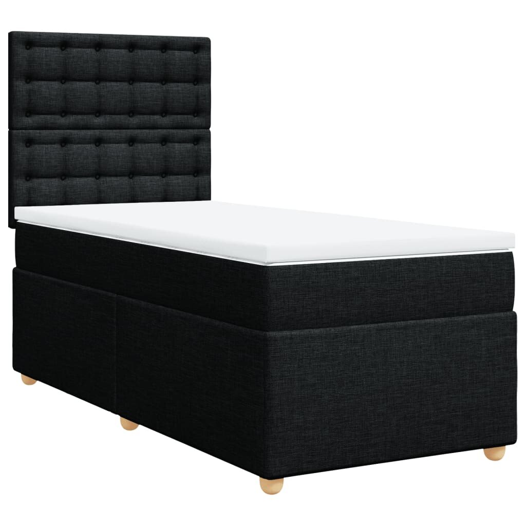 vidaXL Posteľný rám boxspring s matracom čierny 80x200 cm látka