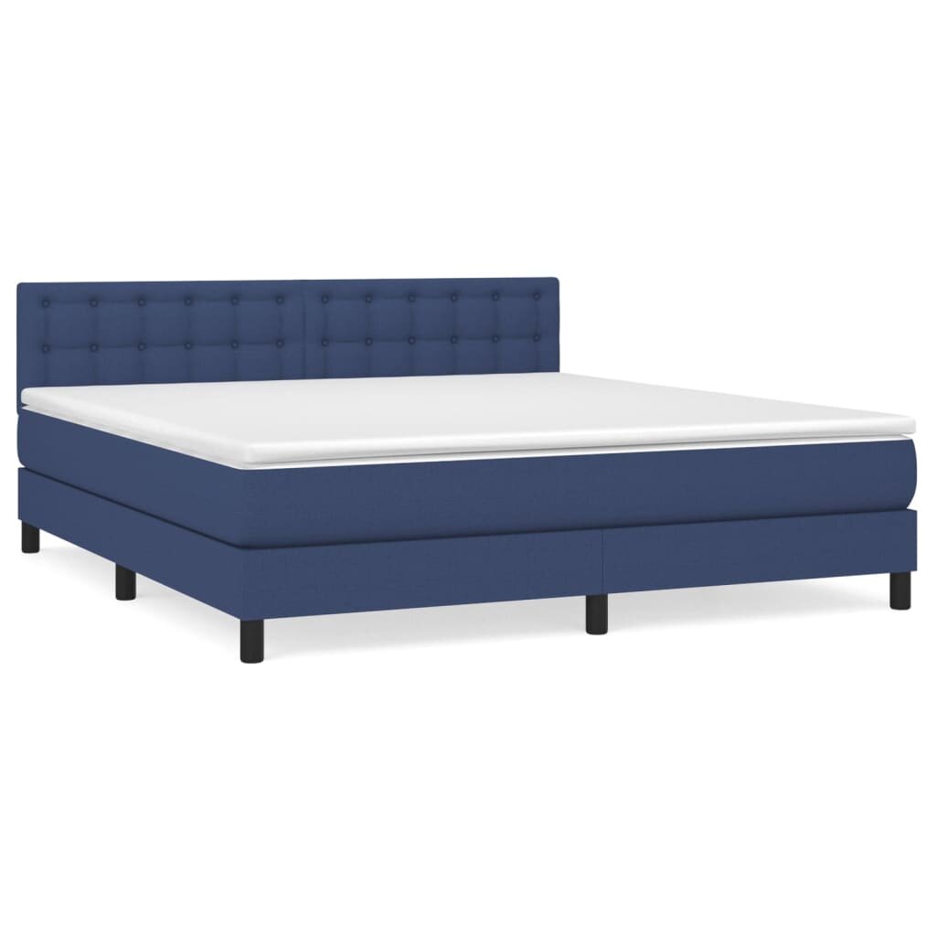 vidaXL Posteľný rám boxspring s matracom modrý 180x200 cm látka