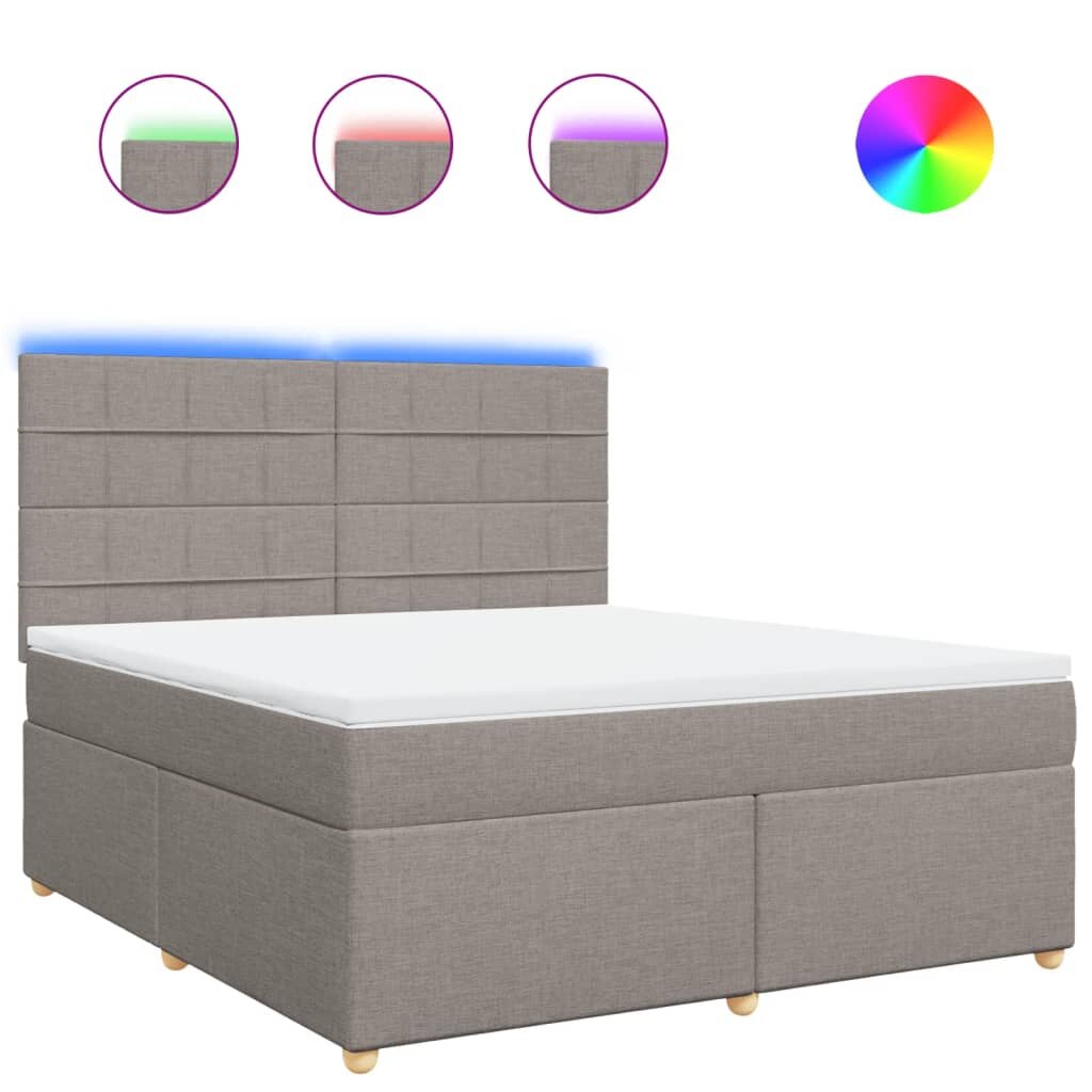 vidaXL Posteľný rám boxspring s matracom sivohned 180x200 cm látka